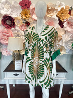 Green Leaf Kimono Sleeve Dress