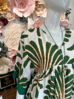Green Leaf Kimono Sleeve Dress