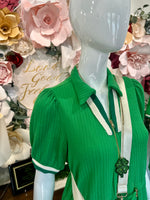 Green Drawstring Waist Dress