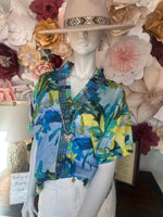 Multi color leaf print Top