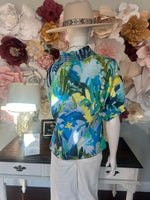 Multi color leaf print Top