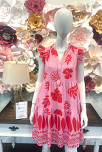 Pink Red Tiered Dress
