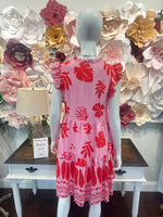 Pink Red Tiered Dress