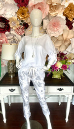 White Rose Printed Pants