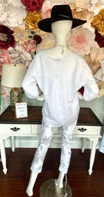 White Rose Printed Pants