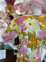 Tangerine Mix Flower Print Dress