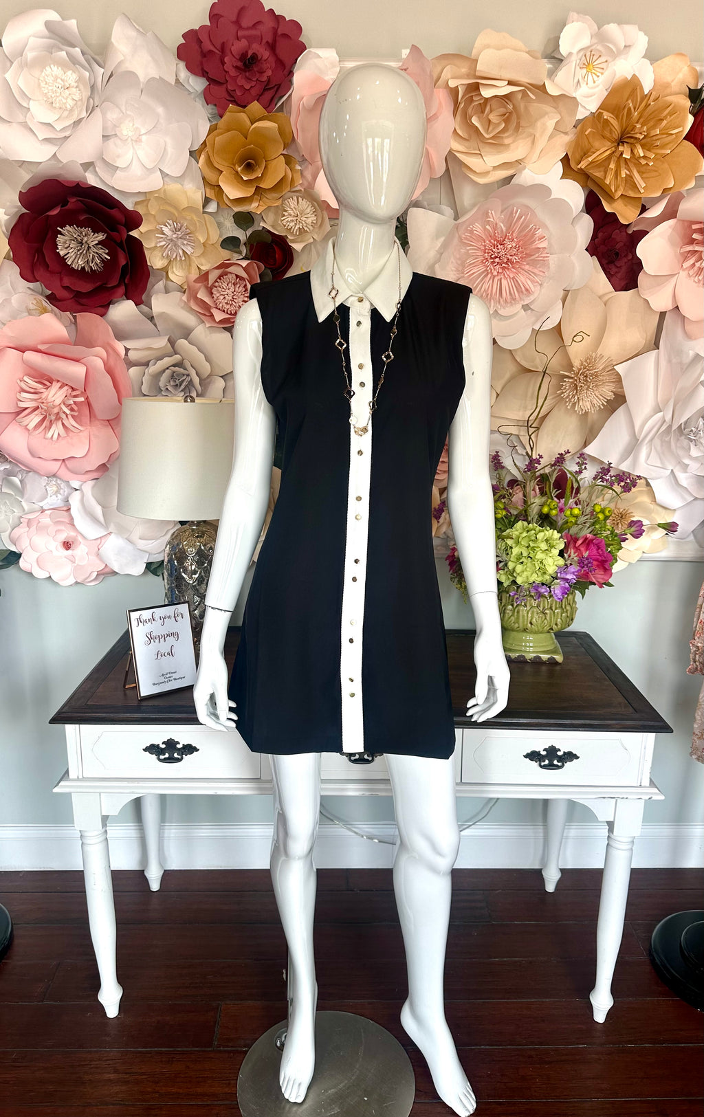 Black Button Down Mini Dress