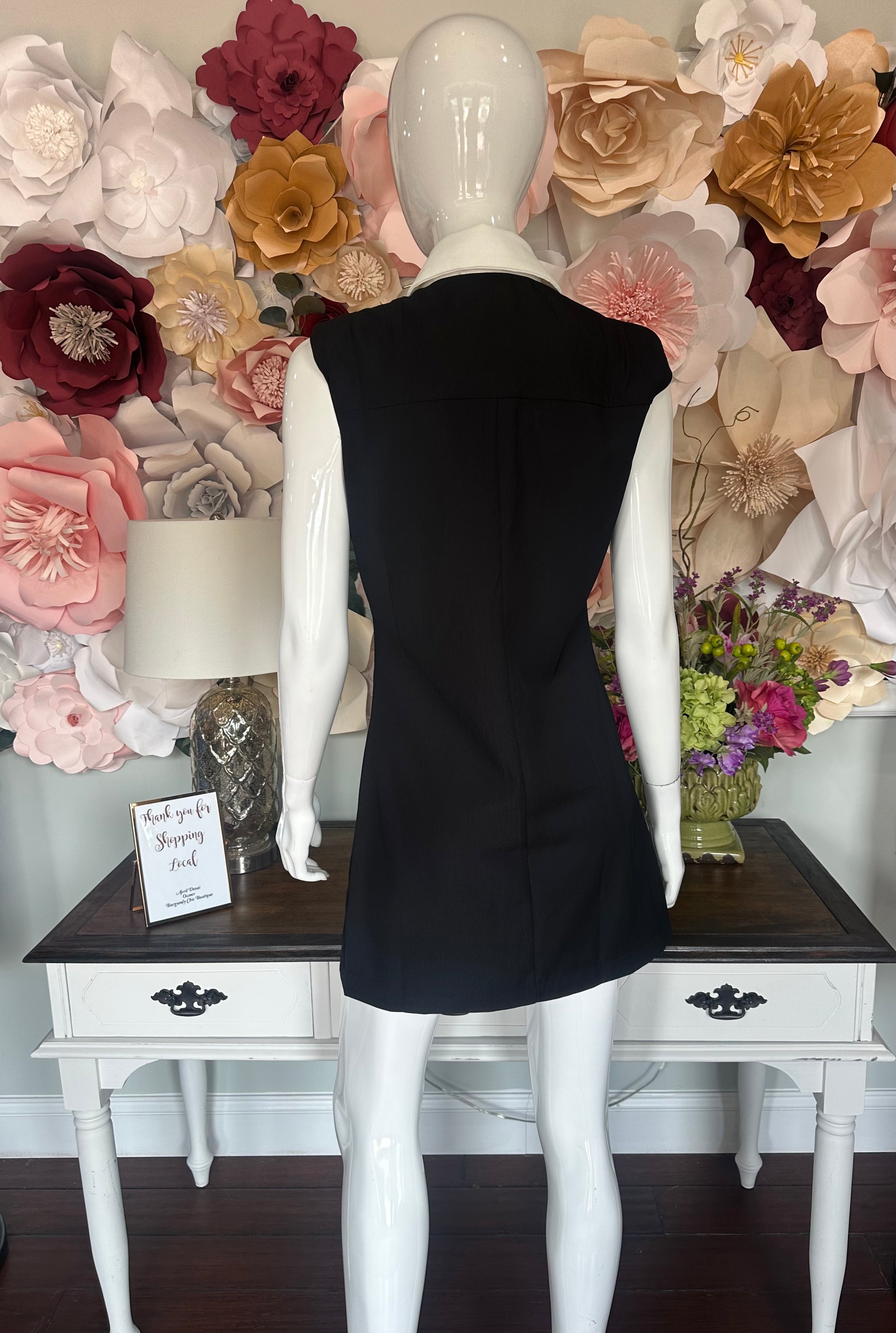 Black Button Down Mini Dress
