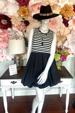 Black/Cream Bubble Bottom Dress