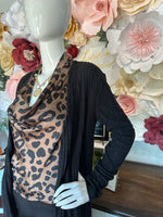 Leopard Cowl Neck Sleeveless top