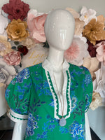 Green and Blue floral Dress