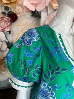 Green and Blue floral Dress