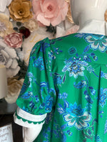 Green and Blue floral Dress