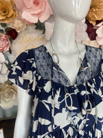 Navy Floral Print Dress