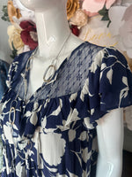 Navy Floral Print Dress