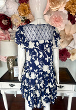 Navy Floral Print Dress