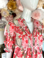 Floral V Neck Dress