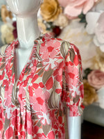 Floral V Neck Dress