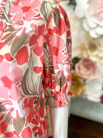 Floral V Neck Dress
