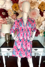 Floral V Neck Dress