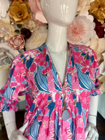 Floral V Neck Dress