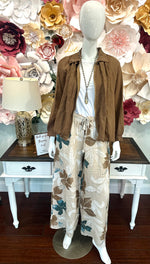 Natural Multi pattern LInen Pants