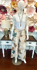 Natural Multi pattern LInen Pants