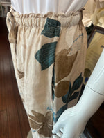 Natural Multi pattern LInen Pants