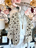 Taupe Crochet Cardigan