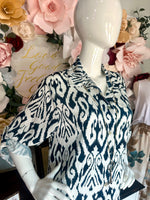 Navy/White Print Dress