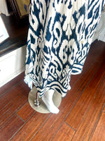 Navy/White Print Dress