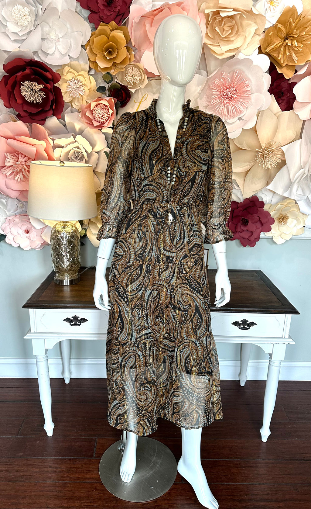 Elan Brand Brown Paisley Dress