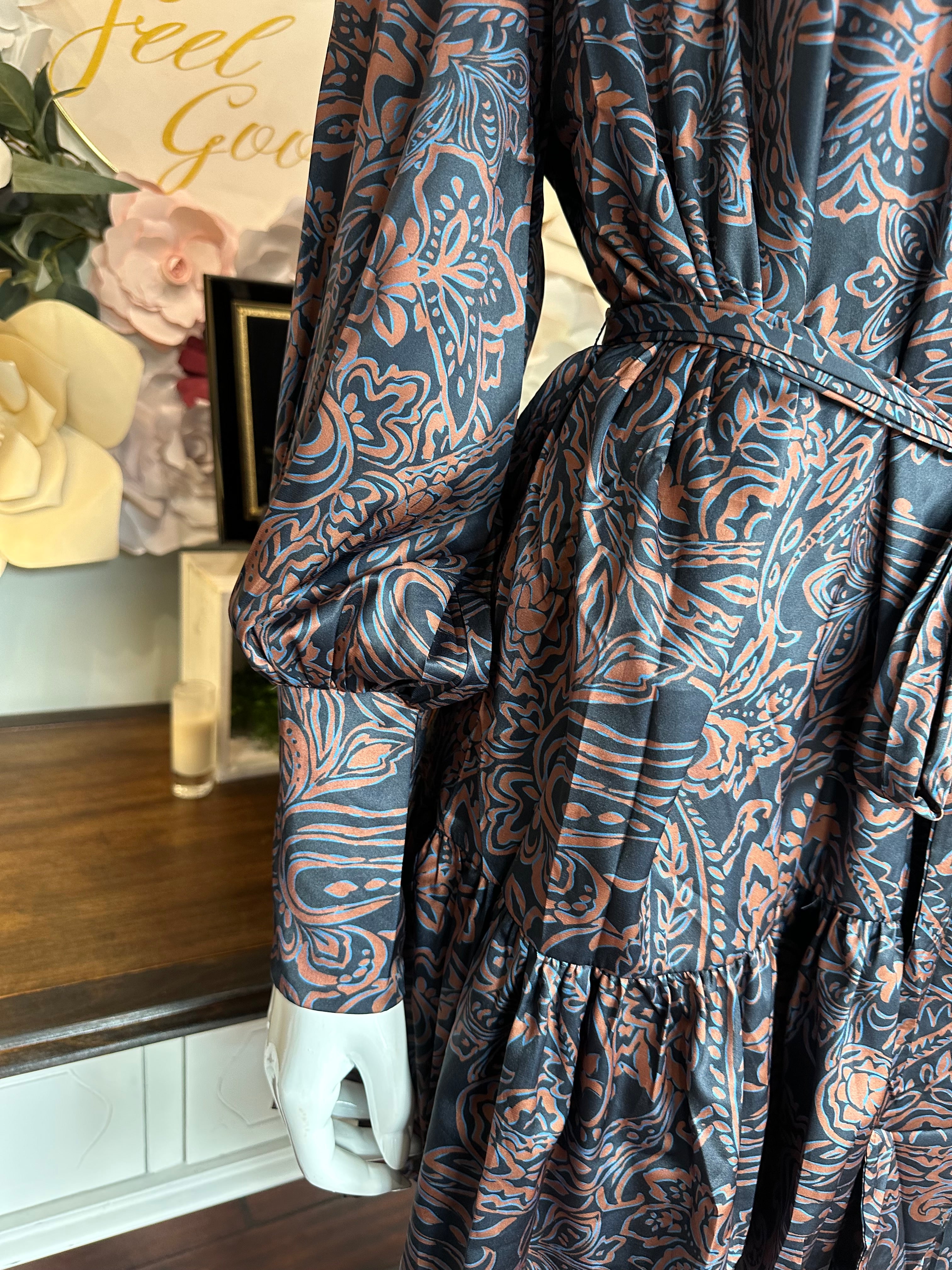 Black/Brown Pasiley Dress