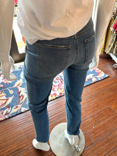 Spanx Ankle Straight Leg Jeans, Vintage Indigo – Burgundy Chic