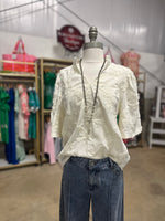 Ivory Floral Textured Top
