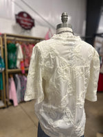 Ivory Floral Textured Top