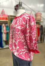 Pink Mix Ruffle Trim Top
