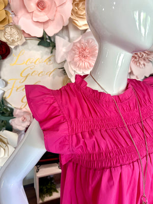 Hot Pink Smocking layered dress