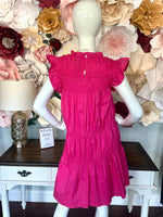 Hot Pink Smocking layered dress