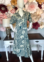 Peacock Vintage Garden Shirt Dress