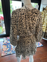 Ivory Black Satin Printed Dress