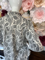 Cream & Gray Paisley Top