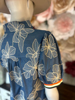 Blue Floral Embroidered Dress