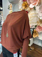 Burnt Orange Off Shoulder L/S