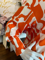 Orange & Cream Printed Top