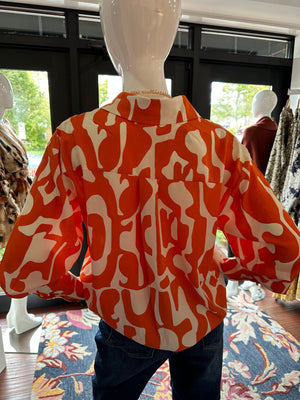 Orange & Cream Printed Top