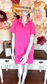 Pink Collar Button Dress