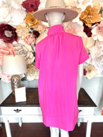 Pink Collar Button Dress
