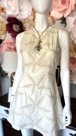 Natural Leaf print Sleeveless Dress