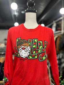 Red "Jolly" Santa Long Sleeve